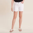 Short droit en jean blanc femme
