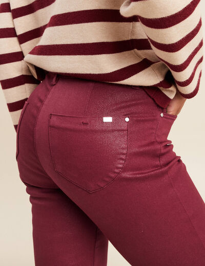 Pantalon magique L'Unique effet brillant bordeaux femme