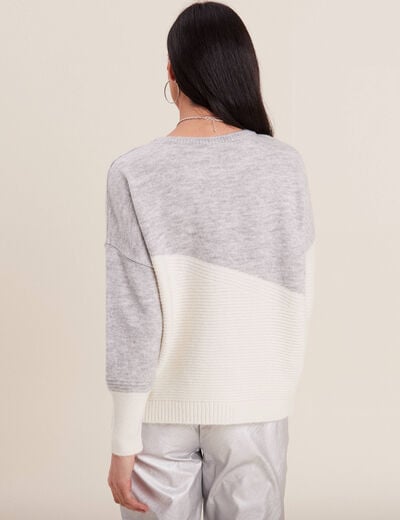 Pull manches longues gris femme