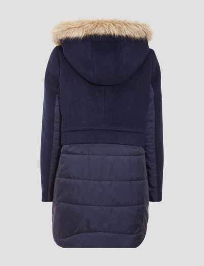 Doudoune longue bleu foncé femme