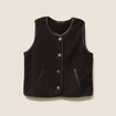 Gilet sans manches sans col marron foncé femme