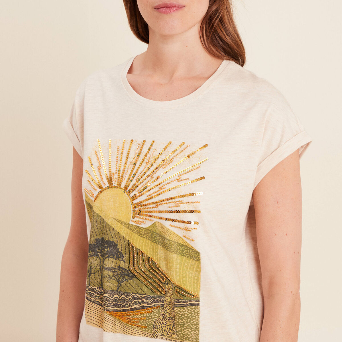 T-shirt Femme H&M Avec Perles, Taille S – Occasion En Bon état