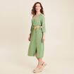 Robe droite ceinturée vert femme