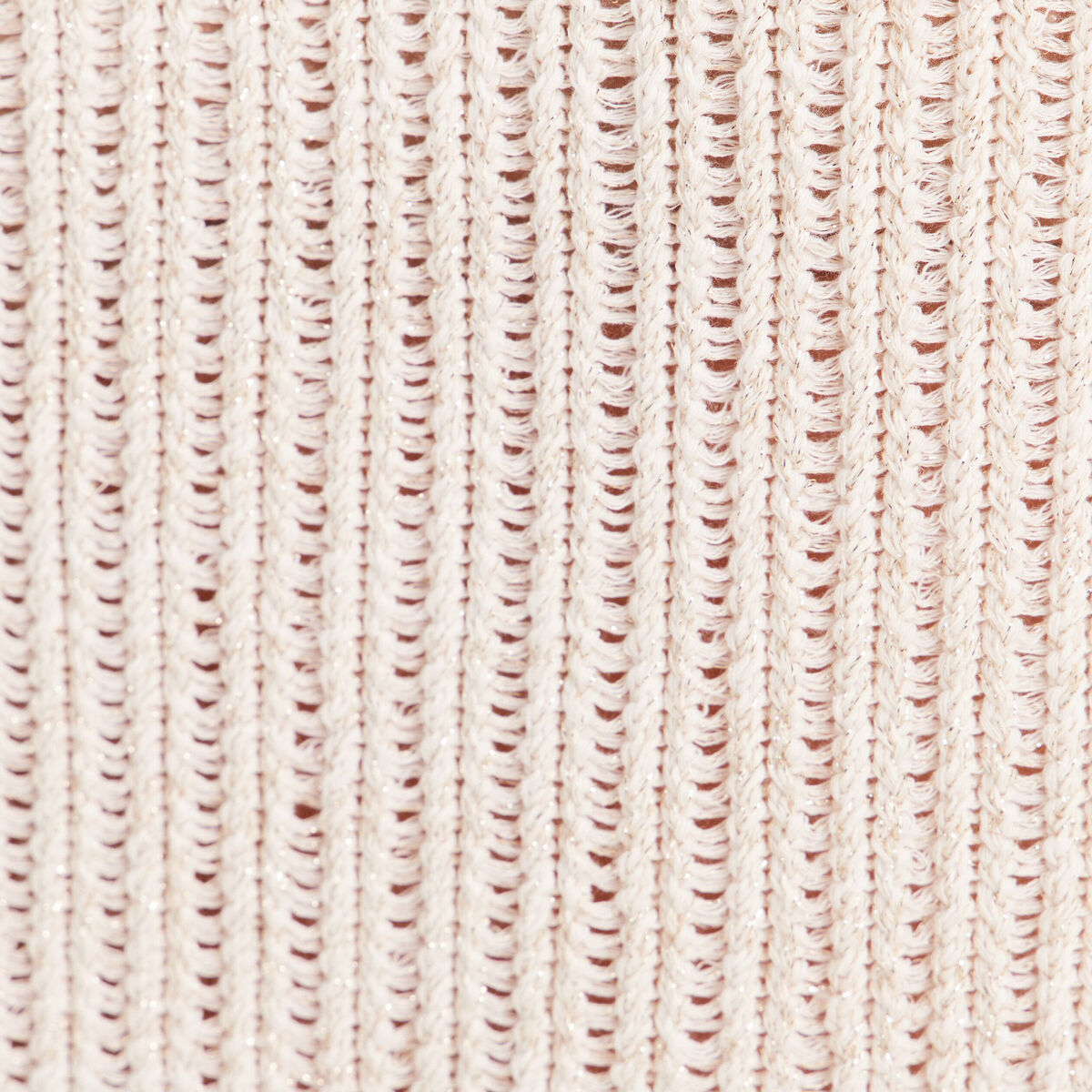 Pull ajour&eacute; col rond ecru femme