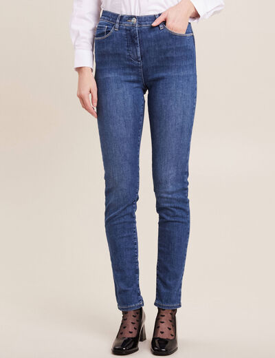 Jean magique ajusté taille standard denim double stone femme