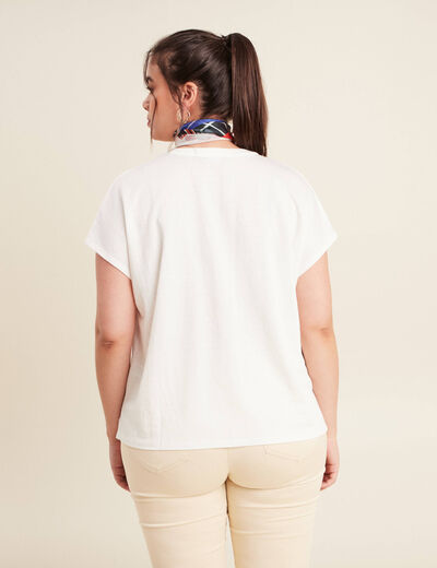 Gilet sans manches matelassé ecru femme