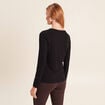 T-shirt thermique ajust&eacute; manches longues noir femme