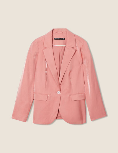Veste tailleur irisé terracotta femme