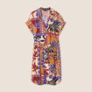 Robe courte manches courtes multicolore femme