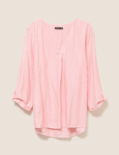 blouse fluide manches 3/4 rouge femme