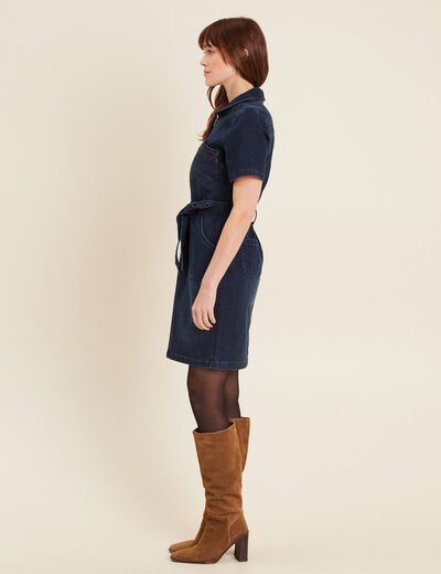 Robe ajustée en jean denim brut femme