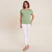 Pantalon léger taille standard long blanc femme