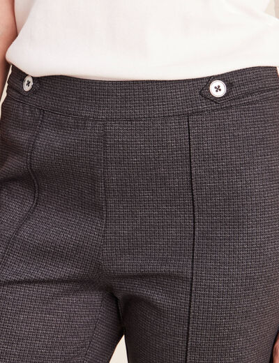 Pantalon vichy taille standard gris anthracite femme