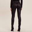 Pantalon ajusté enduit couleur bronze femme