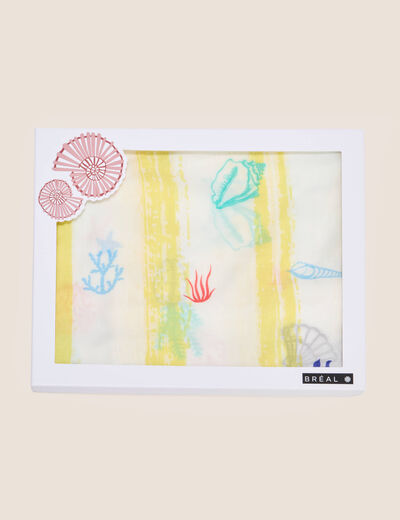 Foulard ou Par&eacute;o jaune pastel femme