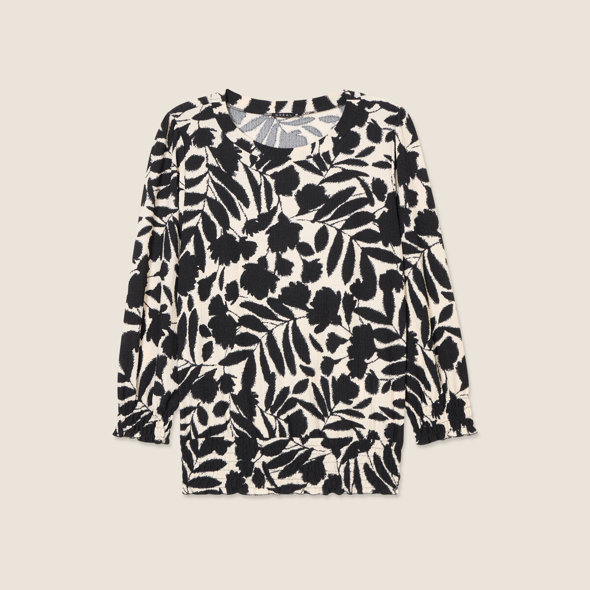 Blouse manches 3/4 noir femme
