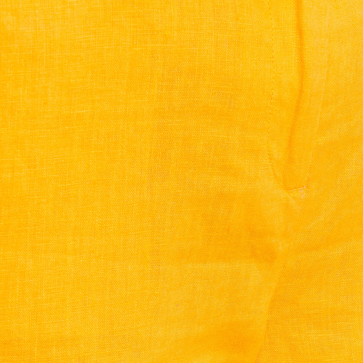 Pantalon flou ceinturé jaune or femme