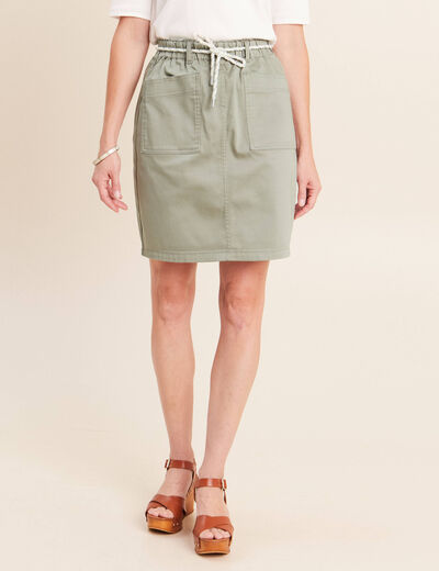 Jupe droite r&eacute;versible gris femme