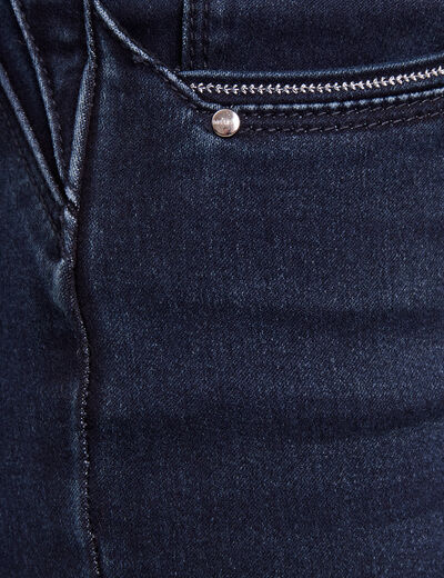 Jean ajusté taille haute denim brut femme