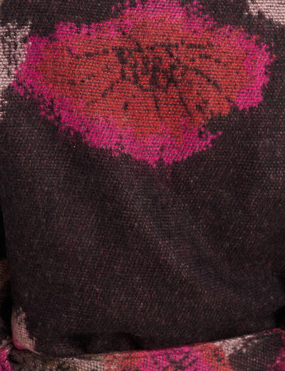 Poncho ceintur&eacute; jacquard multicolore femme