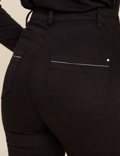 Pantalon ajusté taille haute noir femme