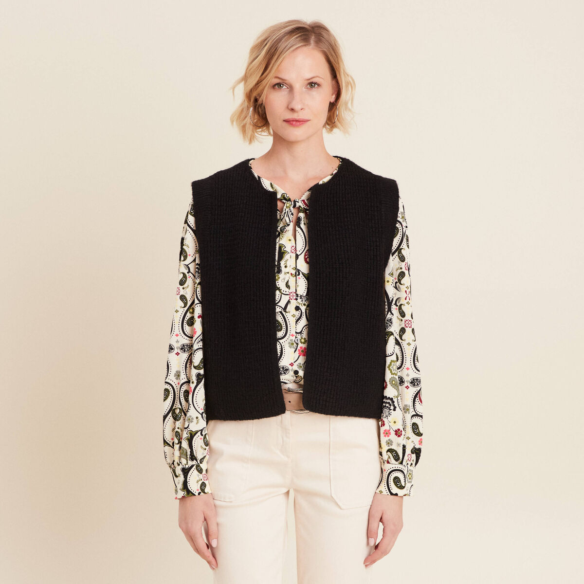 Gilet sans manches noir femme