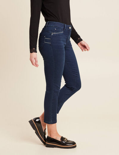 Jean droit taille standard denim brut femme