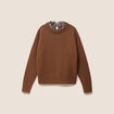 Pull col rond marron fonc&eacute; femme