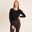 T-shirt thermique ajust&eacute; manches longues noir femme