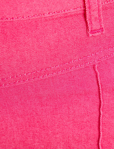 Pantacourt taille standard rose framboise femme
