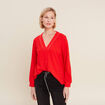 T-shirt manches longues orange foncé femme