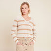 Pull manches longues ajouré blanc femme