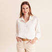 Chemise ample manches 3/4 col chemise ecru femme