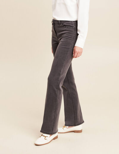 jean bootcut taille standard denim gris femme