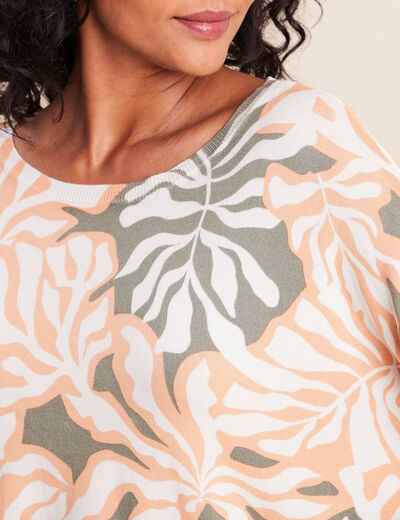 Pull manches longues vert femme
