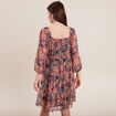 Robe évasée manches 3/4 violet femme