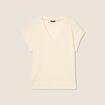 T-shirt manches courtes ecru femme
