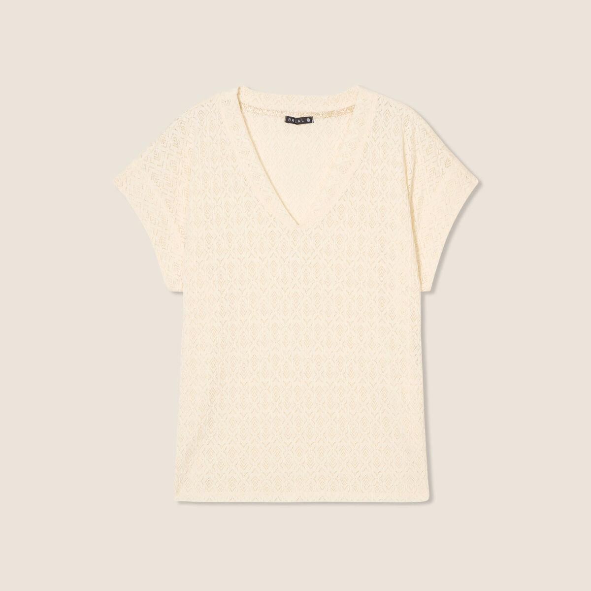 T-shirt manches courtes ecru femme