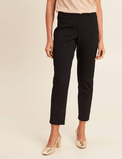Pantalon droit réversible noir femme