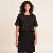 Robe bi-mati&egrave;re droite noir femme