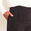 Pantalon large taille haute noir femme