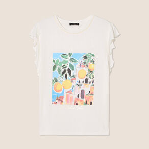 top col rond manches courtes ecru femme Top col rond manches courtes ecru femme