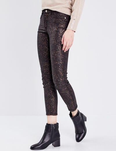 Pantalon ajusté réversible noir femme