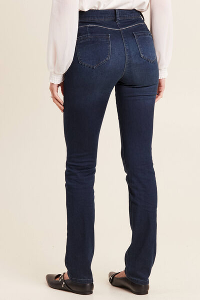 Jean droit denim brut femme