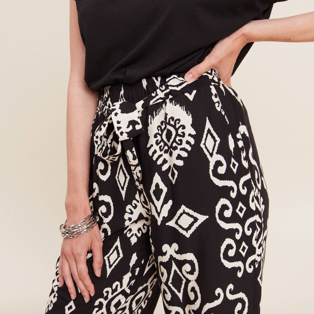 Pantalon flou noir femme