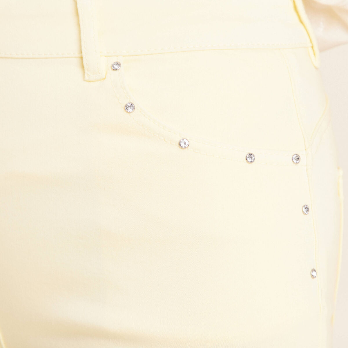 Pantalon ajusté 7/8ème jaune clair femme