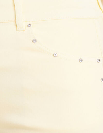 Pantalon ajusté 7/8ème jaune clair femme