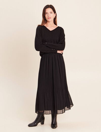 Pull manches longues noir femme