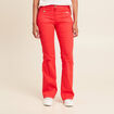 Pantalon bootcut taille basculée rouge femme