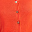 Gilet droit long &agrave; manches longues orange fonc&eacute; femme